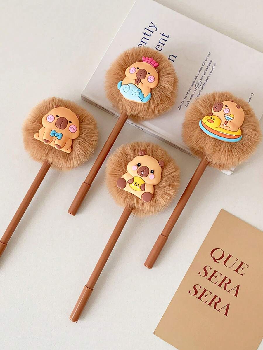 1 chiếc bút lông hình chuột lang nước dễ thương, màu trung tính, dùng cho học sinh tự làm sổ tay, bút ký tên, mực nước.
