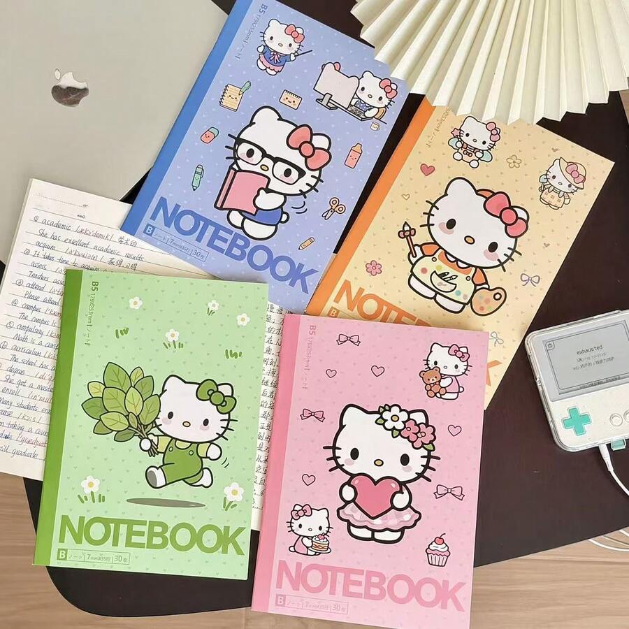SANRIO Sổ tay Hello Kitty mới, kiểu Nhật Bản, chất lượng cao, bìa mềm, khổ B5, có dòng kẻ, dành cho học sinh. - Nhiều màu - Xem 1