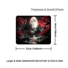 1pc Dark Moon Pattern Oversized Durable Gaming Keyboard Pad Gaming Table Pad Office Keyboard Pad Laptop Mouse Pad Learning Table Pad - Precise Stitching Back Rubber XL XXL - Perfect For Home Office Work Game Room Back-To-School Accessories - View 12
