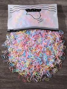 6000/5000/3000/2000pcs Mini Solid Color Disposable Hair Ties, Strong And Durable Small Hair Bands, Gentle On Hair, Suitable For Daily Use - Multicolor - View 2