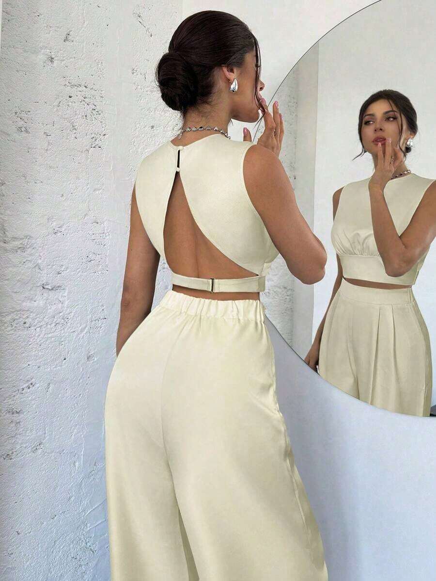 Conjunto de dos piezas para mujer para uso diario - Caqui - Ver 1