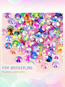 40 Colors Resin Rhinestones, 3mm Flat Bottom Multi-Color Diamond Art Diamonds, Diamond Art Diamonds Craft Kit Suitable For Nail Art, Handmade, Book Decoration And Makeup Nails - Nhiều màu - Xem 6
