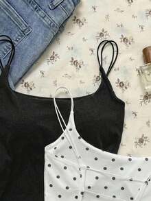 2 piezas Conjunto de camisola sin espalda ajustada para mujer, Camisola sin espalda de verano para mujer, Adecuado para el transporte diario, citas, fiestas, otoño/invierno/verano, Navidad, Año Nuevo, Acción de Gracias, fiestas, bodas, playa, ceremonias de graduación, de moda, elegante, casual, salidas, citas, reservas, transporte, brillante, Día de San Valentín, elegante, vacaciones, casual, Y2K, salidas, ceremonias de graduación y otras ocasiones. - Multicolor 4 - Ver 6