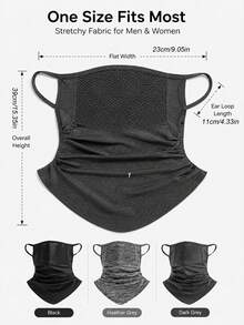Ice Silk Cooling Sun Protection Mask For Men And Women, UPF50+ UV Protection, Breathable Mesh Design, Suitable For Cycling, Fishing, Hiking, Motorcycle Riding And Other Outdoor Activities, Comes With Replaceable Filter Breathable Mask - Multicolor - View 12