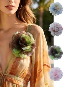 Ghim cài áo hình hoa hồng thủ công bằng vải organza nhiều màu sắc theo phong cách Bohemian, thích hợp cho kỳ nghỉ, đám cưới hoặc phụ kiện trang phục hàng ngày. - hoa hồng - Xem 6
