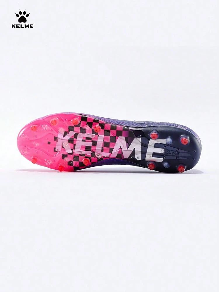 KELME Phantom 2.0 MG 短钉高端足球鞋,男款,适用于天然草和人造草,专业比赛及日常训练 - 深藍螢光粉 - 查看 1