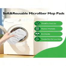 (10pcs/5pcs/3pcs/1pc) Extra Large Reusable Washable Mop Replacement Pads, Durable For Pet Hair And Dust Cleaning, Easily Absorbs Cat And Dog Hair And Debris - Blue - View 4