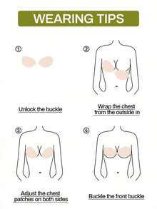Silicone Nipple Covers And Bra Pads, Waterproof For Swimming And Hot Springs, Transparent Invisible Bikini Swimwear, Bust Enhancing For Small Bust - Khaki - View 5