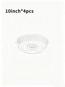 4/8pcs 6", 8", 10" Transparent Plastic Plant Saucers, Indoor Outdoor Garden Drip Trays - Transparent - View 14