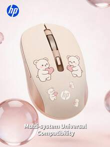 HP 惠普 2.4GHz 无线鼠标(带 USB 接收器),可爱小熊造型,适合送礼和办公使用 - 查看 2