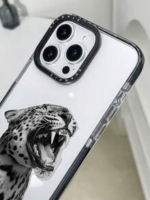 Fierce Animals 1個黑白咆哮豹紋透明手機殼，防震保護套，適用於 IPhone11 12 13 14 11Promax 12Promax 13Promax 14Promax XR 15 15PRO 15PROMAX 16 16PRO 16PROMAX - 彩色 - 查看 6