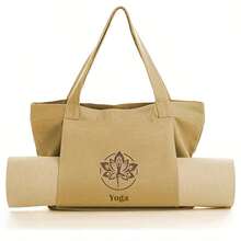 Minimalist Artistic Lotus Yoga Bag, Large Capacity Waterproof Canvas Gym Bag, Versatile For Class, Commute, Workout, Portable Storage Tote - Multicolor - View 9