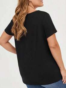 Women's Cotton T-Shirts - Casual Women's T-Shirt With  Architectural Print - Made From A Comfortable Blend Fabric, It Has A Flexible Round Neck And Comes In Size S, Easy To Machine Wash, Short Sleeves - Ideal For Spring And Summer. - 黑色 - 查看 2