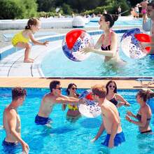 Patriotic Inflatable Beach Ball, July 4th Colorful Confetti Red White And Blue Adult Large Beach Ball 250th Anniversary Commemorative Beach And Summer Pool Party Decoration Pool Supplies Game, Graduation Party Supplies, Party Games, Graduation Photo Props, PVC Inflatable Pink Large Beach Ball - Multicolor - View 3