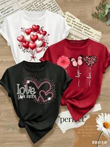 Sold Separately, Not As A 3-Piece Set. A Women's Vintage-Style Short-Sleeved T-Shirt With Prints, Soft To The Touch, Comfortable, And Versatile. Choose One Of Three Styles, Perfect For Easter And Holy Week. - 黑色 - 查看 1