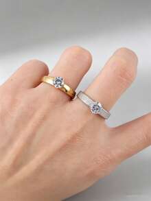 5/10/20/30 piezas Anillos de acero inoxidable con rhinestones de colores variados, elegantes y de moda, joyería de alta gama para compromiso y aniversario, adecuado para hombres y mujeres - anillo - Ver 5