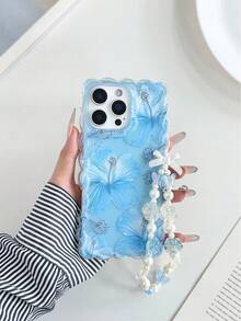 花卉花紋彩繪編織透明防震加厚彩繪手機殼，適用於 iPhone 17、17 Pro Max、16/14、15、XS、7/8 Plus、XR、7/8、SE2、Printed Max，適用於 Apple 15 Pro Max、14、13、12、11 保護殼，創意彩繪防震手機殼 - 彩色 - 查看 3