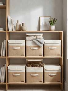 Foldable Storage Box 30x30x30 Cm – Minimalist Fabric Organizer Bin With Handles – Closet, Shelf & Home Storage - View 7