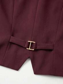 Tall Top sin mangas y sin espalda, elegante y versátil para la oficina y el día a día, con forro, para el verano - Burdeos - Ver 8