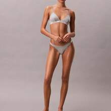 Calvin Klein Calvinklein Icon Logo Dipped String Thong Underwear  Women  Panties QD5157 - Grey Heather - 查看 2