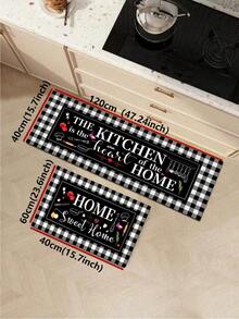 1/2 Pieces Sweet Home Kitchen Carpet, Kitchen Is The Heart Of Home, Kitchen Floor Mat, Non-Slip Absorbent Washable Corridor Carpet, Farmhouse Style Kitchen Bar Mat. - Multicolor - View 17