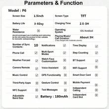 Smartwatch con pantalla HD, equipado con pantalla curva LED a color de alta definición, compatible con multilenguaje, pantalla táctil completa, reproductor de música, función de llamada, notificación de mensajes - Multicolor - Ver 10