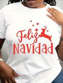 Suave, transpirable y ligero para comodidad durante todo el día. Camiseta Feliz Navidad, Camiseta Feliz Navidad, Camiseta Feliz Navidad en español, Feliz Navidad, Camiseta de Navidad, Pijama de Navidad. Cuello redondo clásico con un corte relajado que favorece todas las formas del cuerpo y es fácil de combinar con jeans, pantalones cortos y leggings. - Negro - Ver 6