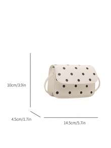 Mini Fashionable New Women's Polka Dot PU Leather Small Square Shoulder Crossbody Bag - White - View 9