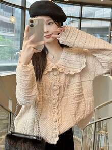Women Cardigans - Khaki - View 3