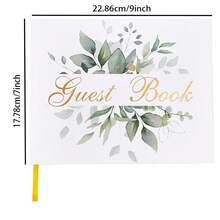 1pc Special Event Guest Book, Elegant Hardcover Booklet For Weddings, Memorials, Parties, Baby Showers, Bridal Showers Or Gift-Giving(White) - Flowers - View 2