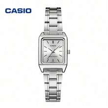 Jam Tangan Wanita Casio Fashion Persegi Panjang, Dial Merah Muda dengan Tali Baja, Jam Tangan Formal Kantor yang Elegan, Casing Tipis 7,5mm, Sempurna untuk Tempat Kerja dan Perjalanan Sehari-hari - Satu-Ukuran - View 9