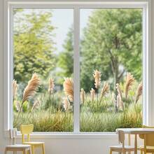 1 pieza Pegatina de vidrio con diseño inspirado en la naturaleza de juncos, autoadhesiva y removible, decoración para entrada, balcón y ventanas - Multicolor - Ver 2