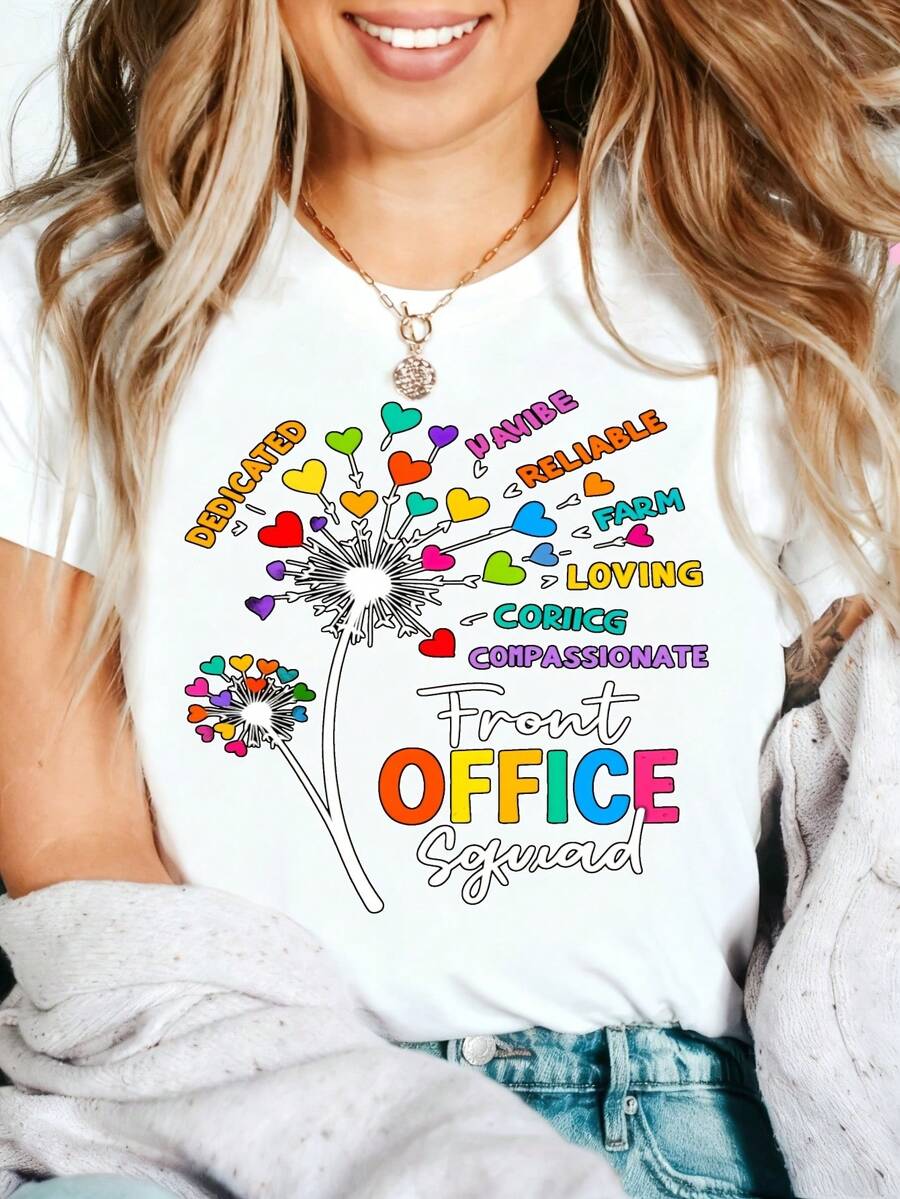 Heartfelt Teacher Appreciation Thank You Teacher Best Teacher Educator Gift Graphic T-Shirt 100% Cotton Oversized Soft Breathable Casual Crewneck Short Sleeve Top Teachers Educators School Staff Gift Givers - 白色 - 查看 1