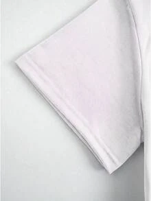 Loose-Fitting Short-Sleeved T-Shirt For Women, Available In Various Colors And Made From A Comfortable Fabric, Ideal For Any Occasion: White, Royal Blue, Black, Gray, Burgundy, Brown And Apricot. - 白色 - 查看 2