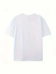 1 Piece Women's White Short Sleeve Crew Neck T-Shirt, Retro Preppy Style, Simple Capricorn Zodiac Horoscope Print, Pink, Ideal For Daily Wear And Holidays, Fashion Graphic T-Shirts, 180g, 100% Cotton. - 白色 - 查看 2
