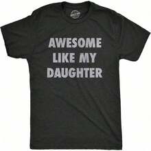 1 pieza "Increíble como mi hija" Camiseta Divertida para el Día del Padre para Hombres |       Camiseta Gráfica "Padre Orgulloso de Niñas" |       Camiseta casual de manga corta con cuello redondo |       Regalo Perfecto Para Padres Con Hijas |       Camiseta de Algodón 100% para Papá Genial y Humorístico, 180g de Algodón 100% - Negro - Ver 5