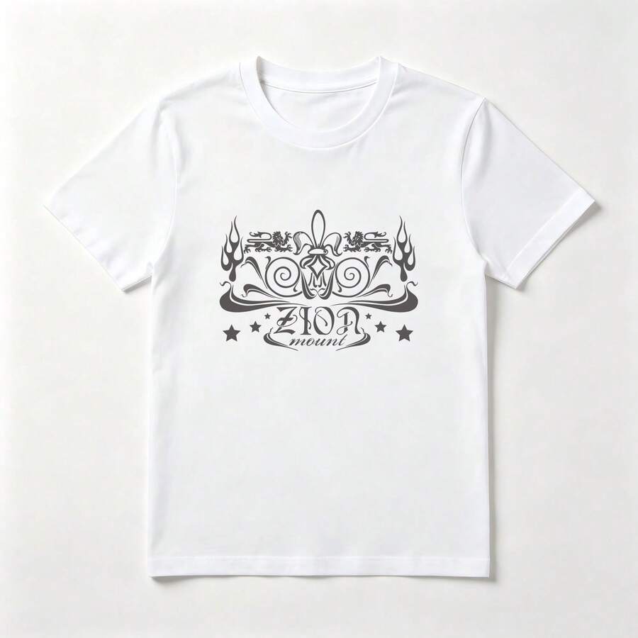 Escudo Real Playera de Algodón 100% Blanca con Estrellas - Blanco - Ver 1