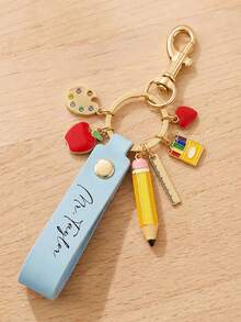 Teacher Appreciation Gift, Personalized Teacher Keychain, Custom Name Leather Keychain, Back To School Gift, End Of Year Teacher Gift - Multicolor - View 6