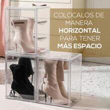 Zapatera de Acrilico para Sneakers Apilable SnikersBox Premium Organizador Transparente con Cierre con Iman Caja de Almacenamiento para Zapatos - Transparente - Ver 6