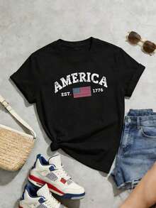 Camiseta de manga corta con cuello redondo suave y casual de verano para mujer, tops para salir, vintage, Gen Z, tops, curvas, ropa Y2K, algodón, Italia, Grecia, tops de mujer, tops bonitos, camisetas gráficas, conjuntos de primavera, estilo callejero americano, casual deportivo, estilo unisex, estilo casual urbano, casual, jersey, camisetas holgadas, ropa de calle retro, estilo de los 90, estilo de los 2000, subcultura, estilo europeo, tops negros, tops blancos, conjuntos de fiesta de los 90. Blanco - Negro - Ver 3