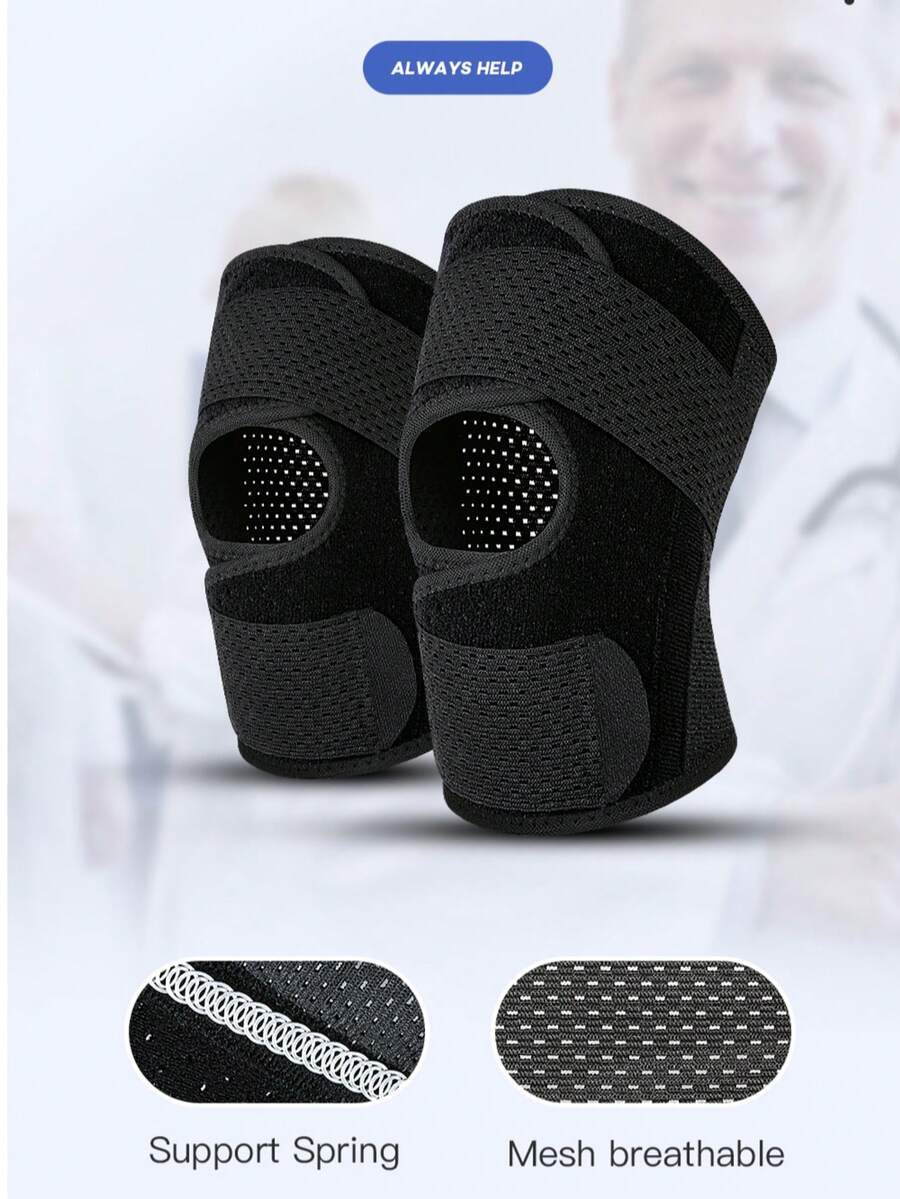 Vilico 1 Piece Of Black And White Knee Protection Thigh Meniscus Protection Sports Running Basketball Climbing Protection Knee Joint Patella Strap Breathable Lightweight Gym Knee Protection Fitness Equipment - Multicolor - View 1