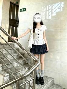 Women Sports Skirts & Skorts - White Short-sleeved Top and Skirt Two-piece Set [High Quality] - View 11