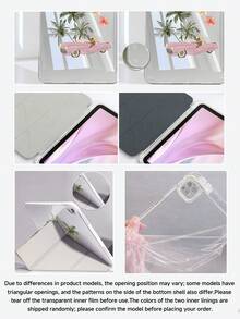黄色四季豆、条纹、跑车、豹纹、椰子树、芙蓉花图案保护套，兼容 iPad Air 8(M4)2026(11 英寸)、Air 4/5 10.9 英寸、7/8/9 代 10.2 英寸，内置笔槽，兼容三星 Tab S6 10.4 英寸，兼容 Kindle 第 11 代(2022/2024)、Kindle Clara 2E、Clara Colour、Clara BW (6 英寸) 和 Libra Colour (7 英寸)，可爱少女风时尚设计，平板电脑桌面装饰，生日和节日礼物。 - 彩色 - 查看 6