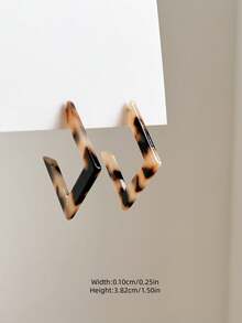 1 Pair New Acetate Gradient Letter Hoop Earrings, Fashionable Retro Personalized Old Money Y2K Streetwear Elegant Earrings For Women, Suitable For Graduation, Birthday, Party, Ramadan, Mother's Day, Valentine's Day, Christmas, New Year, Daily Wear - Multicolor - View 11