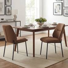 Chairus Modern Dining Chairs Set Of 2 Upholstered Kitchen Chairs In Chenille With Metal Legs For Dining Room/Kitchen/Bedroom - Brown - View 11