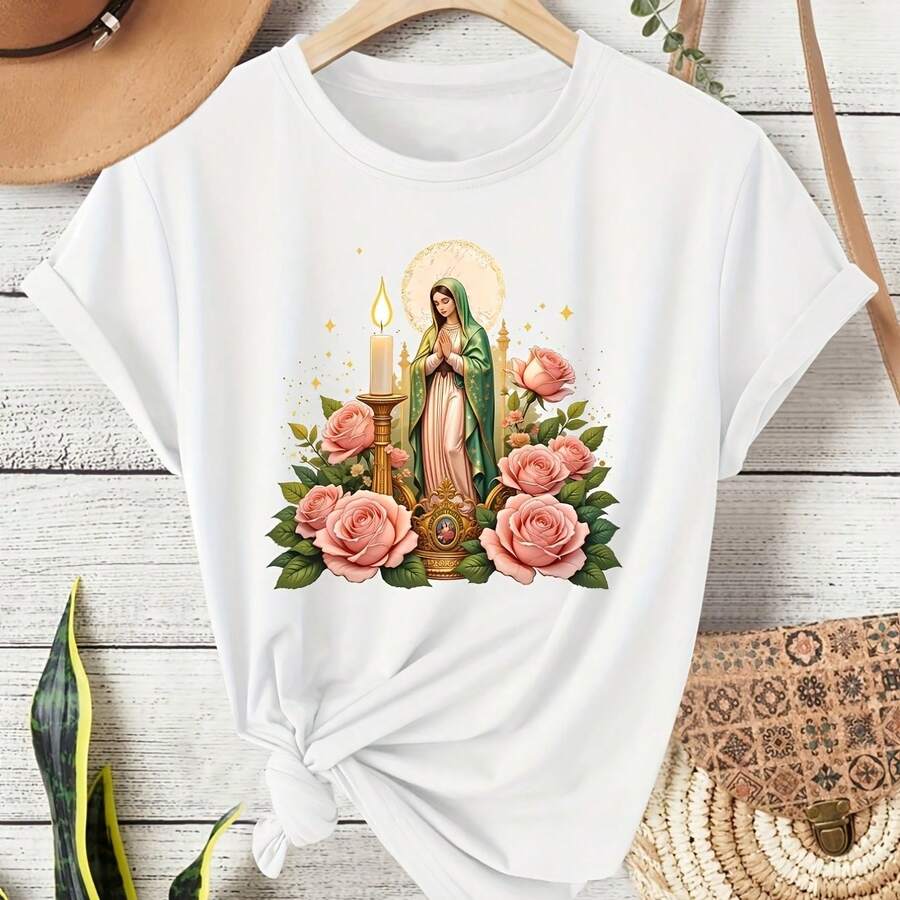 Camiseta para Mujer con Diseño de Oso Minimalista y Texto - Blanco - Ver 1