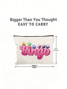 Bingo 字母印花旅行盥洗包，卡通趣味多功能帆布包，充電器收納包，旅行化妝必需品包：女性旅行生存包，中性拉鍊收納袋，化妝品、彩妝和輕便旅行必需品，適合青少年，生日和旅行配件，節日禮物，母親節禮物 - 彩色 - 查看 12