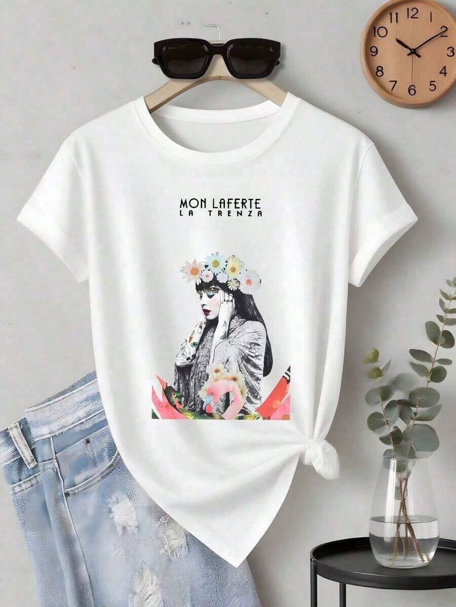 Women's Graphic T-Shirt | Mon Laferte Braid Design | 100% Cotton Fabric | Soft And Comfortable | Perfect For Casual Wear And Gifts | White Crew Neck T-Shirt | Made And Shipped In Mexico | Unisex Style
Spacious - 白色的 - 查看 1