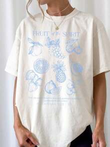 Christian Merchandise T-Shirt "Fruit Of The Spirit", Aesthetic T-Shirt With Bible Verse, Beach T-Shirt, T-Shirts For Youth Groups - 白色 - 查看 7