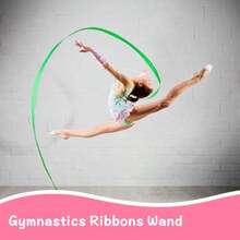 QJUSLIN 12pcs Rhythmic Dance Ribbons Gym Ribbons Streamers Dancing Streamers, Rotating Baton, for Artistic Dancing - como en la imagen - Ver 6
